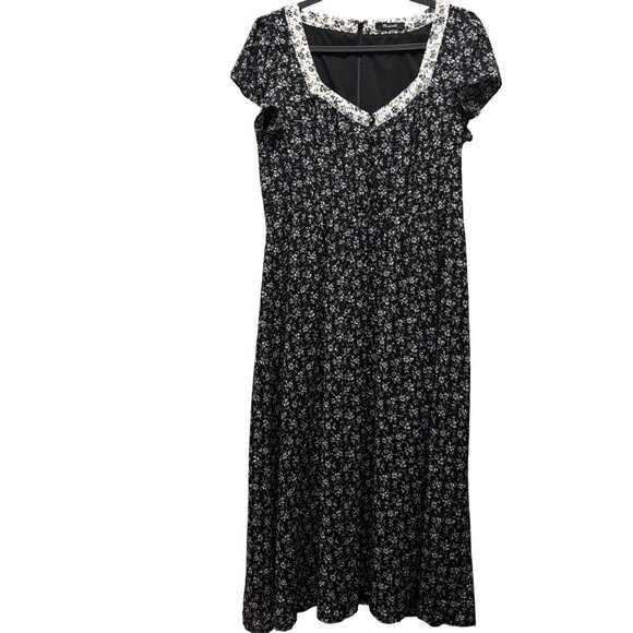 Madewel Womens Print-Mix Sheer-Sleeve Dress in Branch Floral - Picture 1 of 10